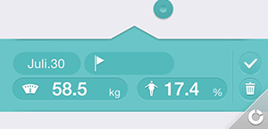 Bildschirm „Gewichtseingabe“画面