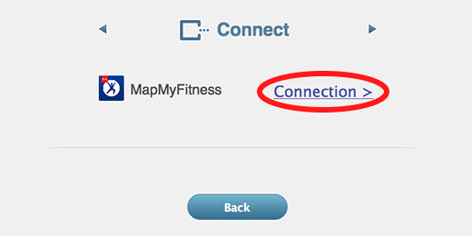 MapMyFitness connection screen