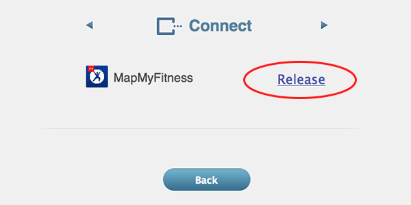 MapMyFitness connection screen